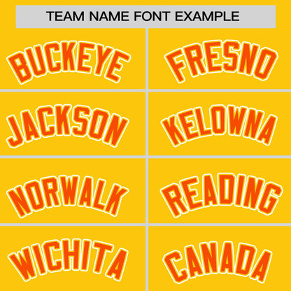 Custom Gold Orange Personalized Half Stripe Design Authentic Baseball Jersey