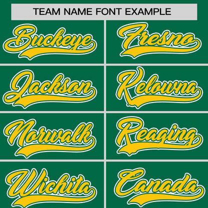 Custom Kelly Green Gold Personalized Half Stripe Design Authentic Baseball Jersey