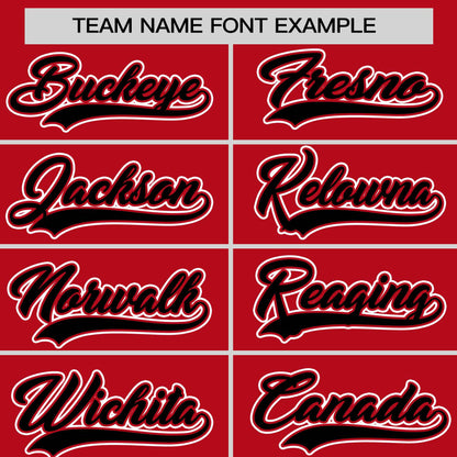 Custom Red Black Personalized Half Stripe Design Authentic Baseball Jersey