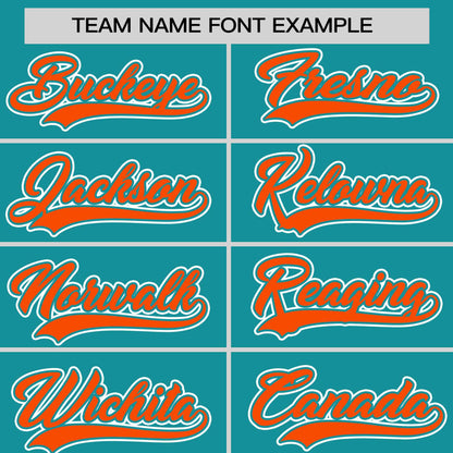 Custom Aqua Orange Personalized Half Stripe Design Authentic Baseball Jersey