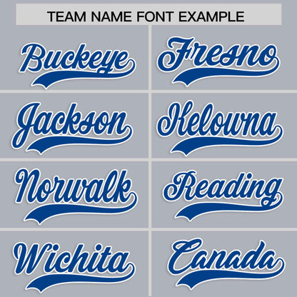 Custom Gray Royal Personalized Classic Authentic Baseball Jersey