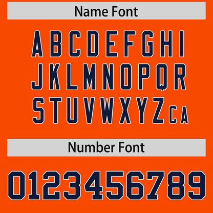 Custom Orange Navy Personalized Classic Authentic Baseball Jersey