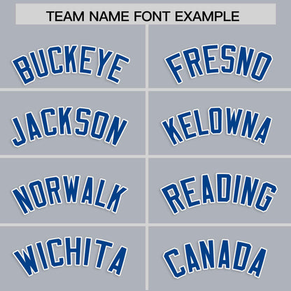 Custom Gray Royal Personalized Classic Authentic Baseball Jersey