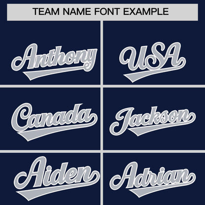 Custom Navy Gray Personalized Classic Authentic Baseball Jersey