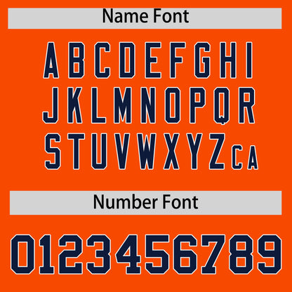 Custom Orange Navy Personalized Classic Authentic Baseball Jersey