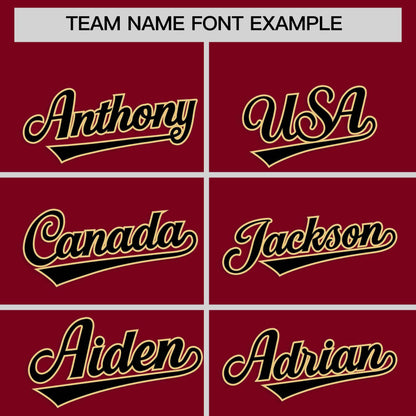 Custom Crimson Khaki Personalized Classic Authentic Baseball Jersey
