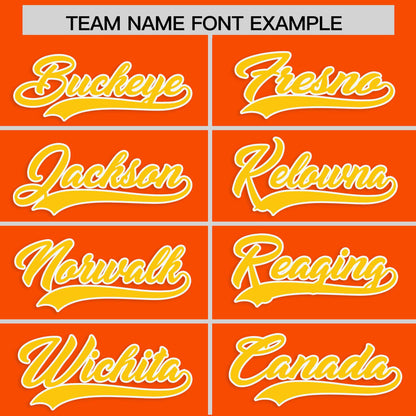 Custom Orange Gold Personalized Classic Authentic Baseball Jersey