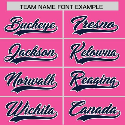 Custom Pink Navy Personalized Classic Authentic Baseball Jersey