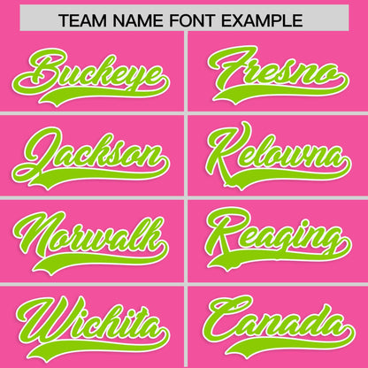 Custom Pink Neon Green Personalized Classic Authentic Baseball Jersey