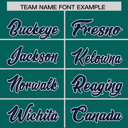 Custom Aqua Navy Personalized Classic Authentic Baseball Jersey