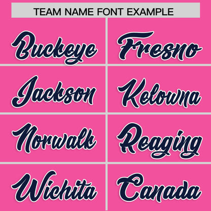 Custom Pink Navy Personalized Classic Authentic Baseball Jersey
