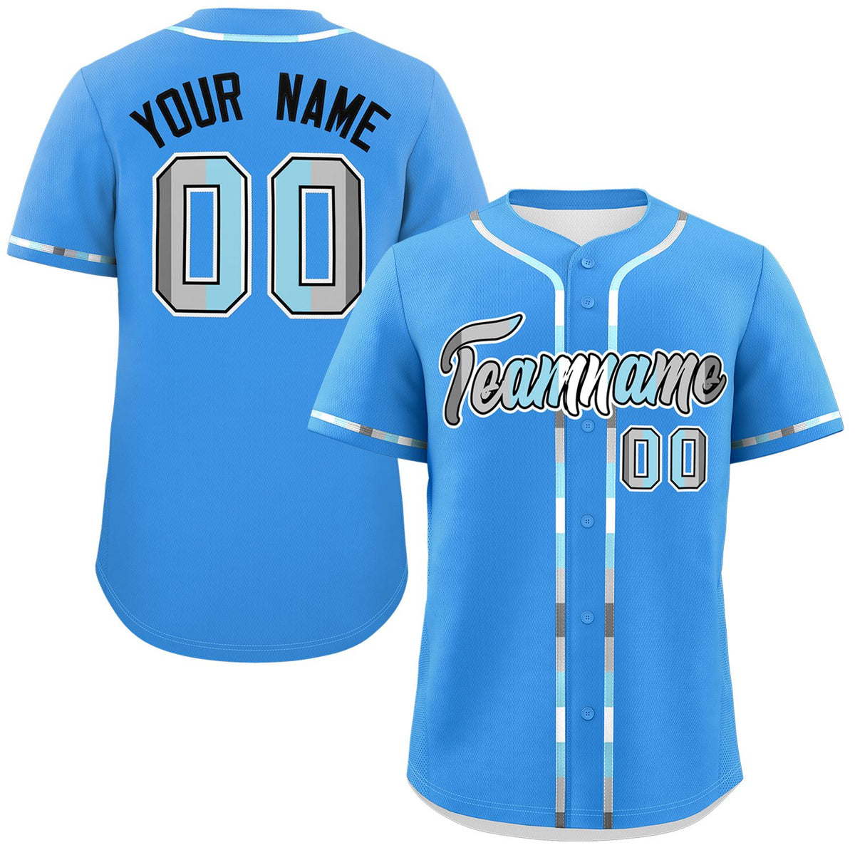 Custom Powder Blue Demiboy For Pride Month Classic Style Authentic Baseball Jersey