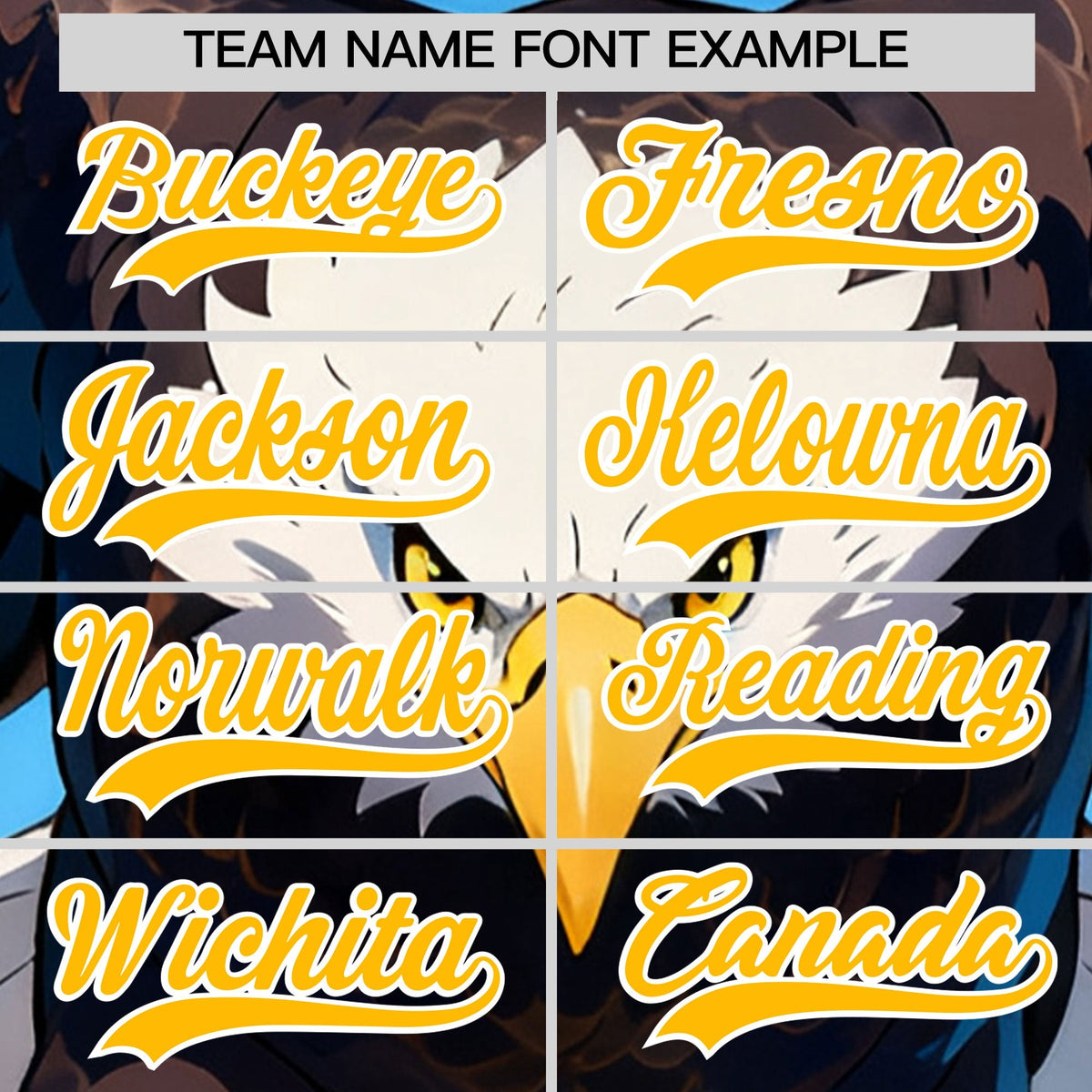 Custom Powder Blue Yellow White Eagle Animal Series Personalization Graffiti Pattern Baseball Jersey| KXKSHOP