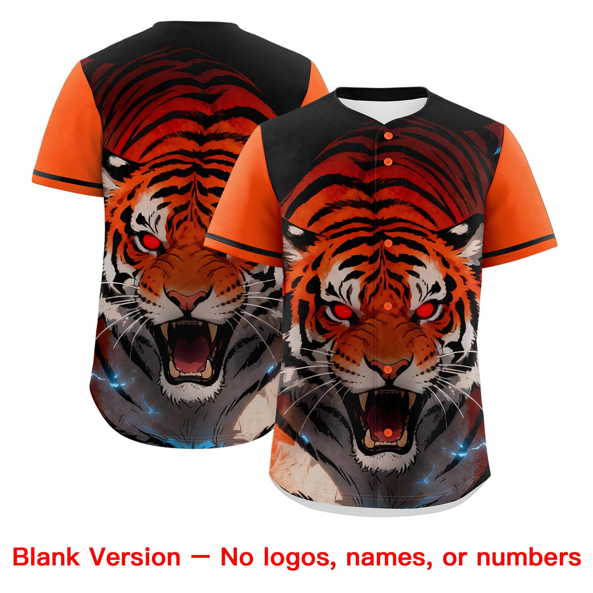 Custom Orange White Tiger Animal Series Personalization Graffiti Pattern Baseball Jersey| KXKSHOP