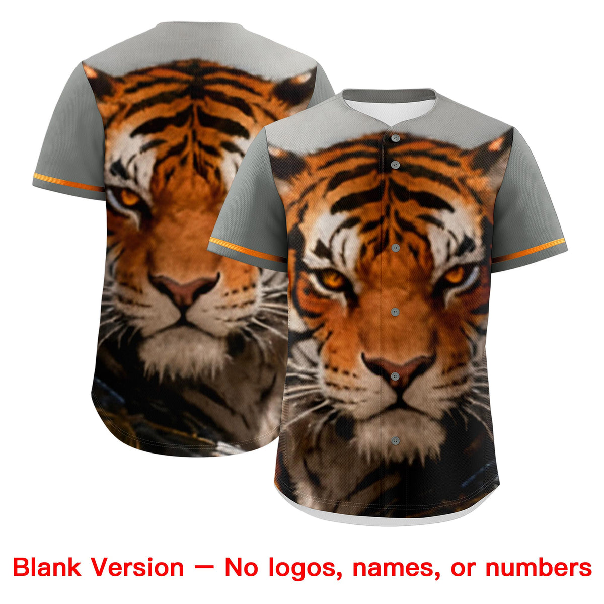 Custom Gray White Tiger Animal Series Personalization Graffiti Pattern Baseball Jersey| KXKSHOP