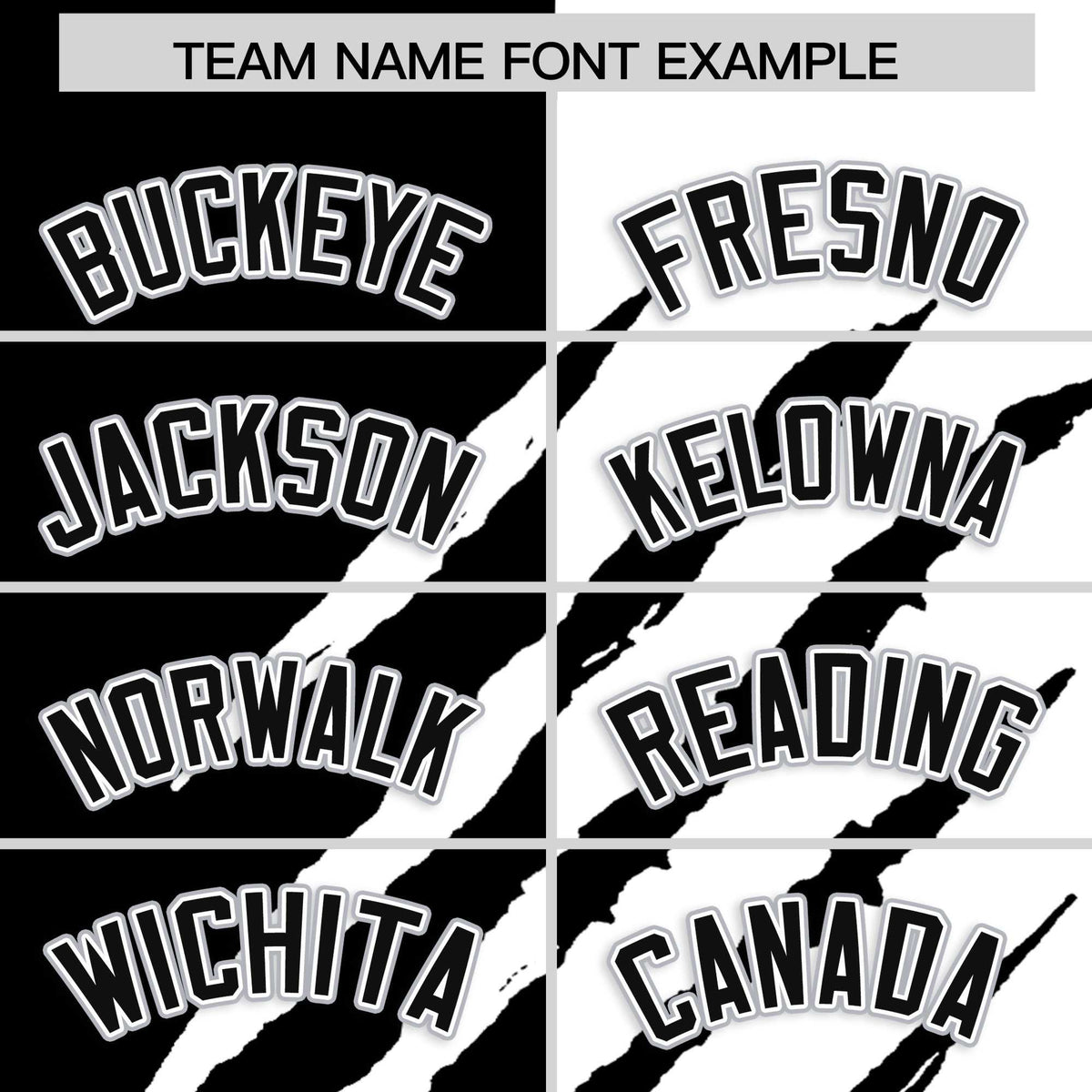 Custom Black White Split Tiger Claw Scratch Pattern Baseball Jersey
