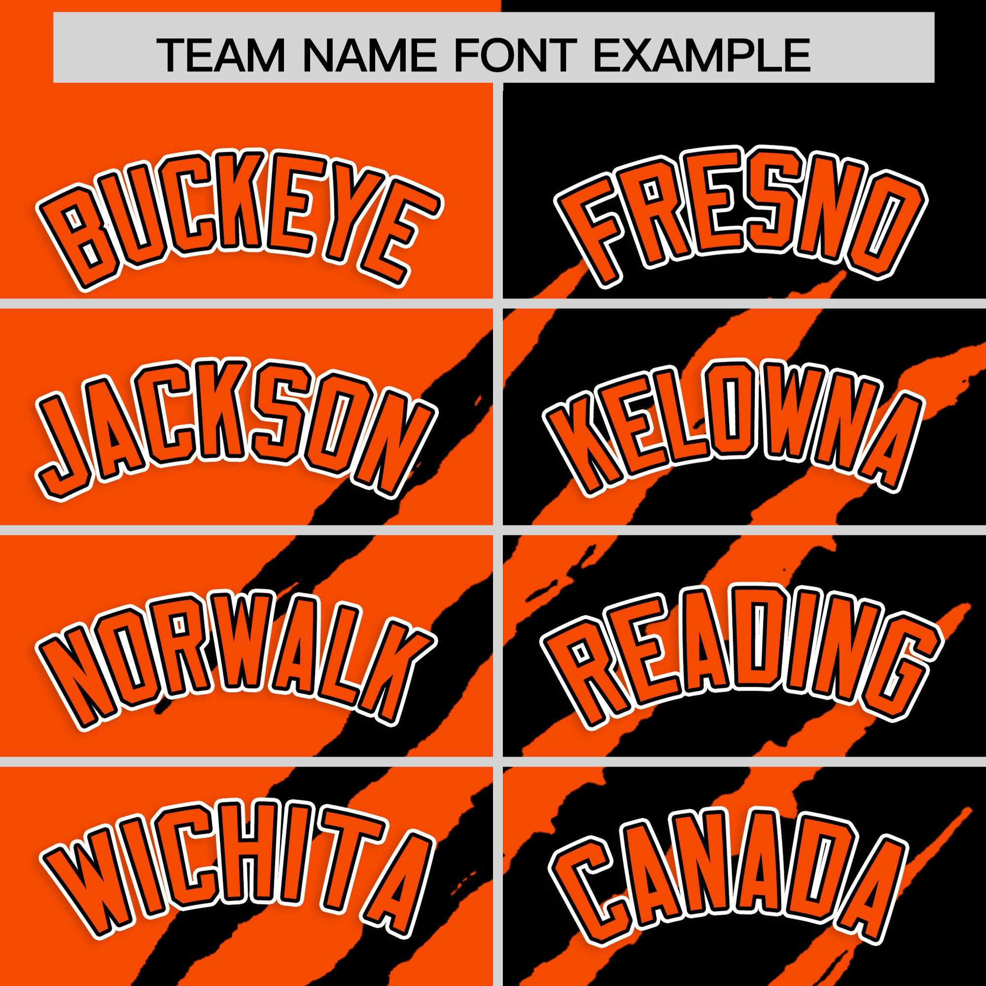 Custom Orange Black Split Tiger Claw Scratch Pattern Baseball Jersey
