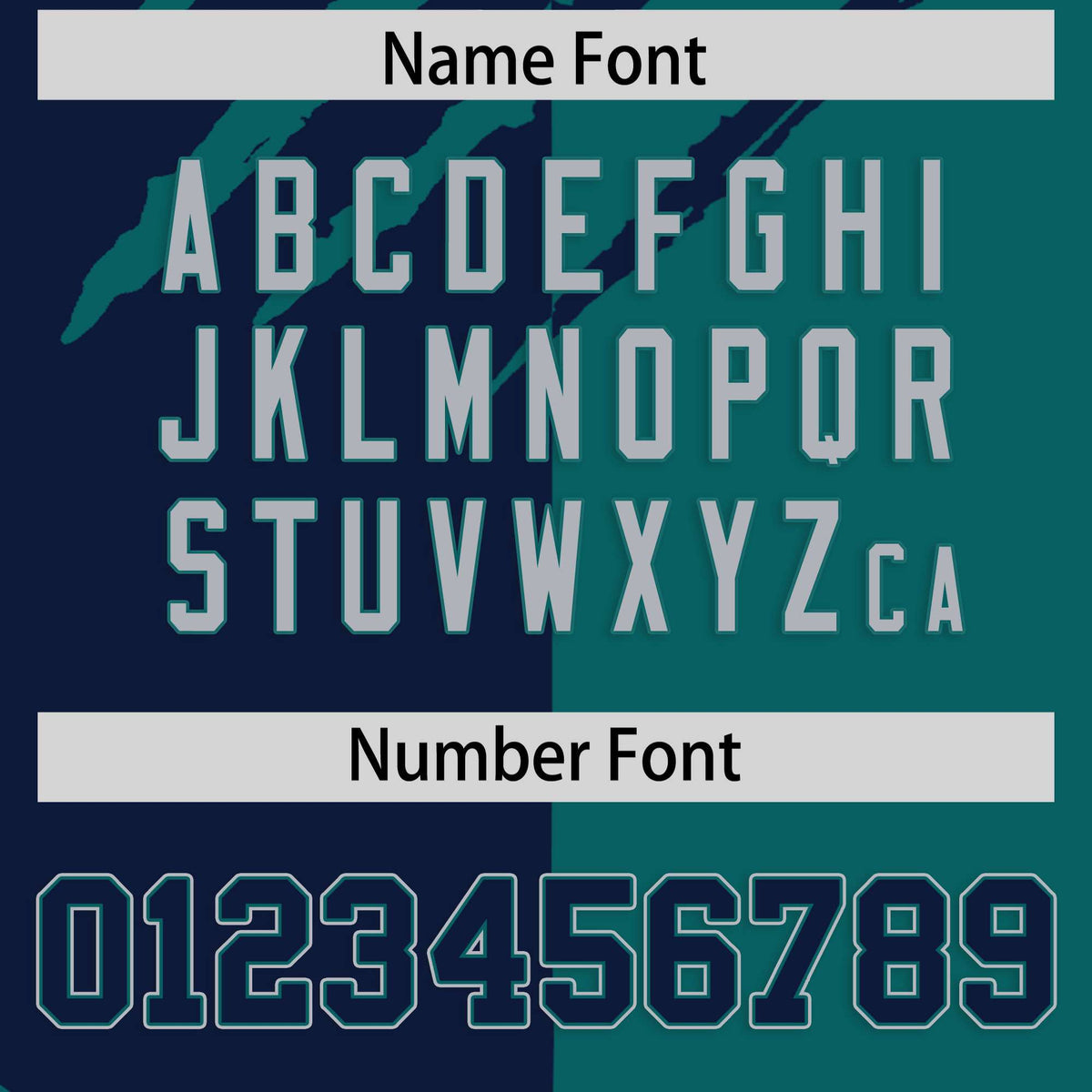 Custom Navy Teal Split Tiger Claw Scratch Pattern Baseball Jersey