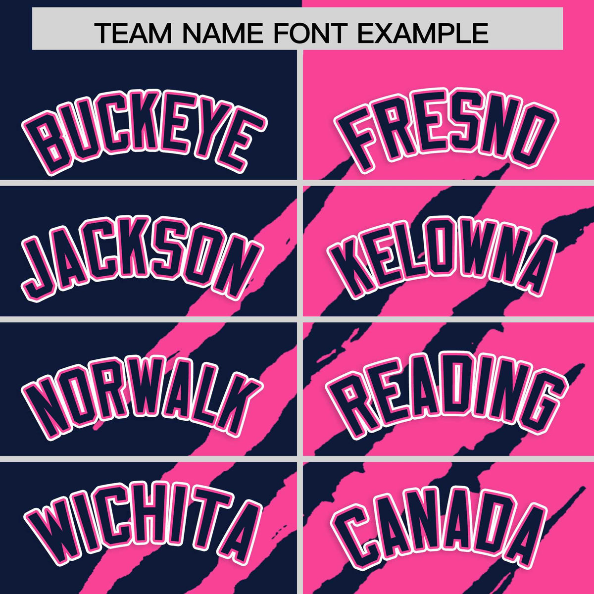 Custom Navy Pink Split Tiger Claw Scratch Pattern Baseball Jersey