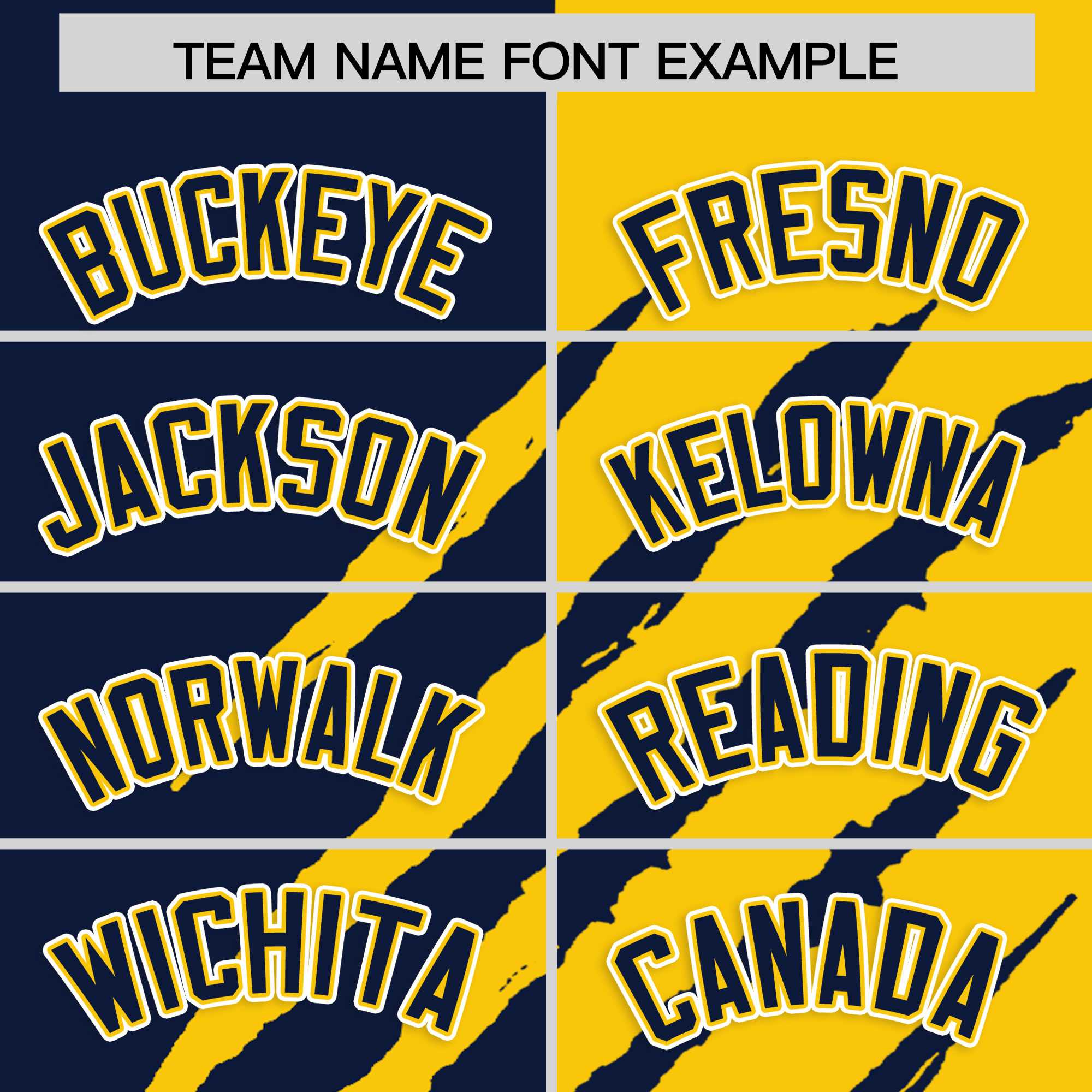 Custom Navy Gold Split Tiger Claw Scratch Pattern Baseball Jersey