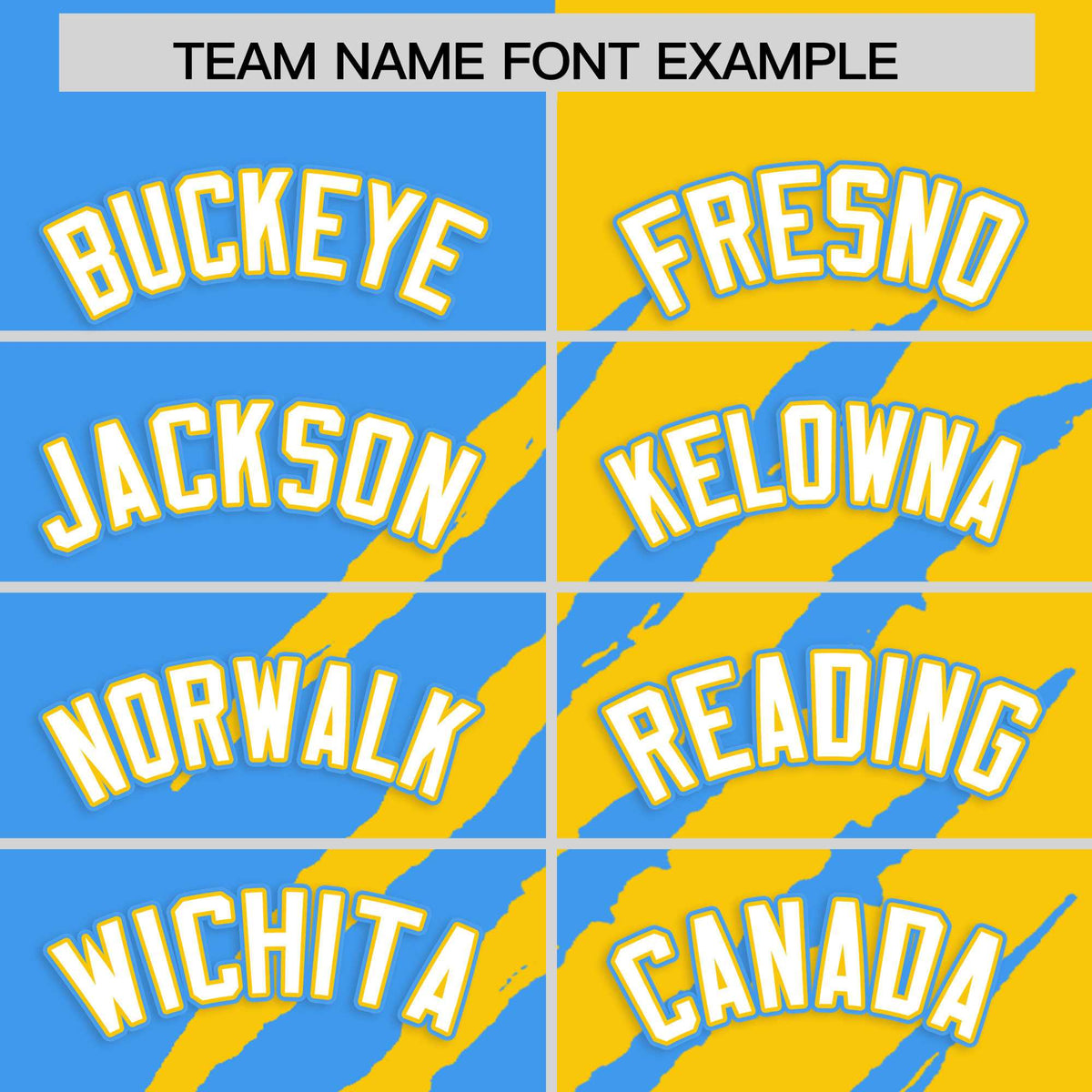 Custom Powder Blue Gold Split Tiger Claw Scratch Pattern Baseball Jersey