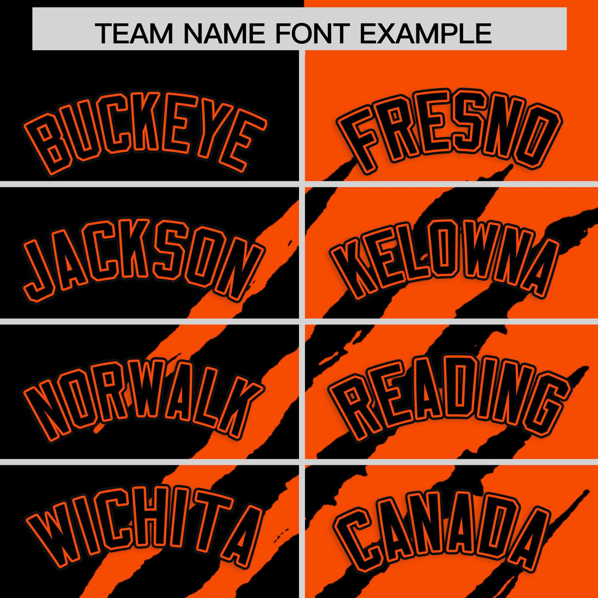 Custom Black Orange Split Tiger Claw Scratch Pattern Baseball Jersey