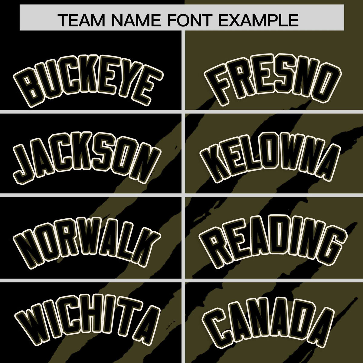 Custom Black Olive Split Tiger Claw Scratch Pattern Baseball Jersey