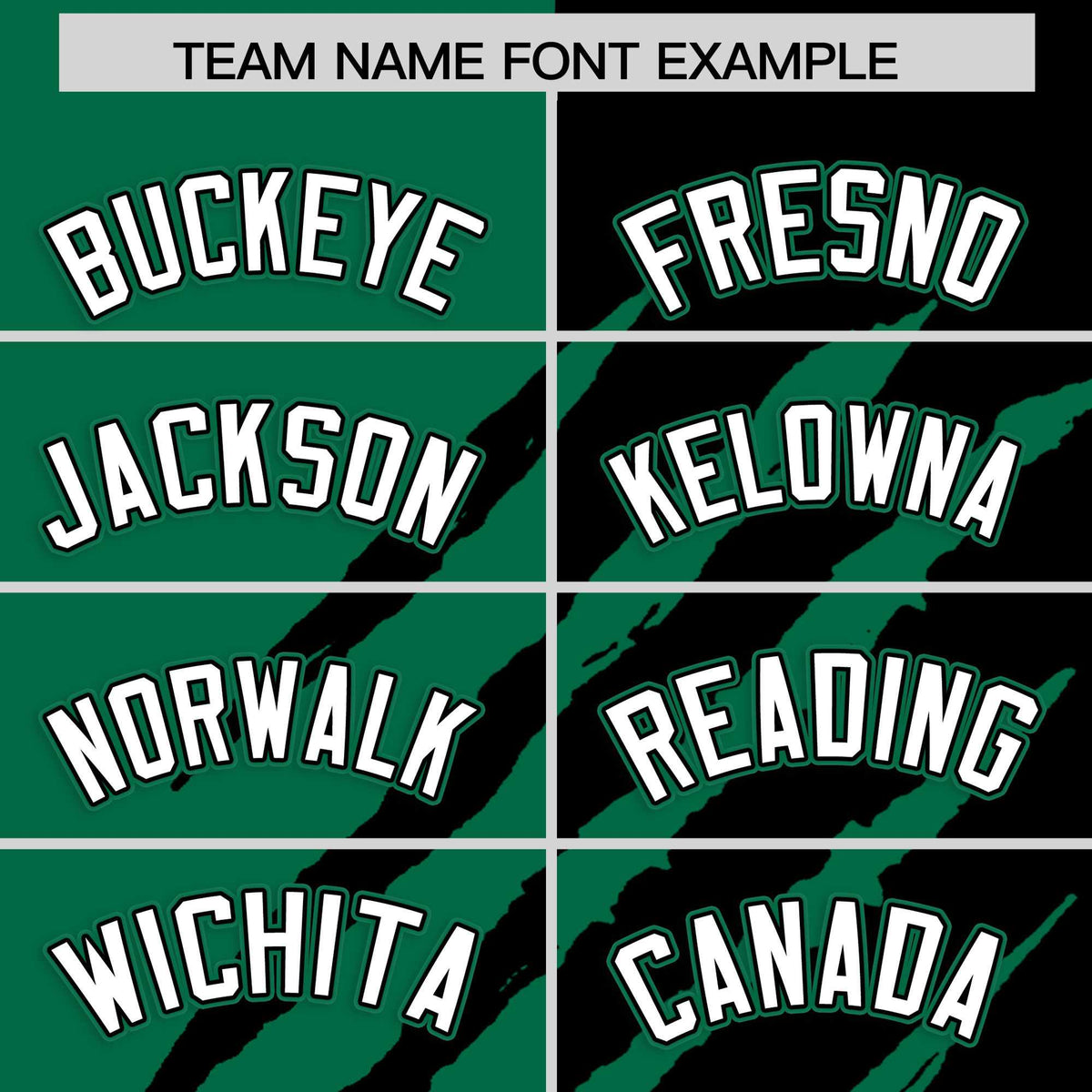 Custom Kelly Green Black Split Tiger Claw Scratch Pattern Baseball Jersey