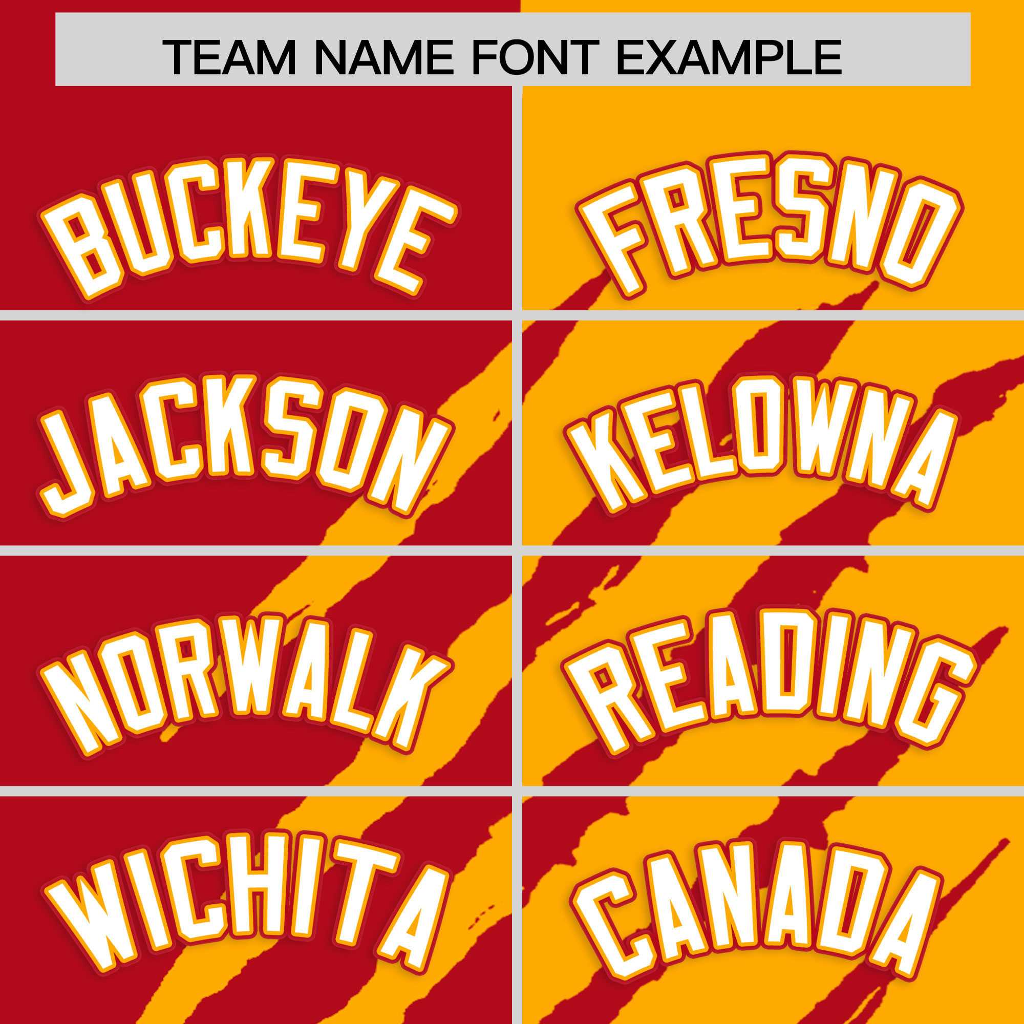 Custom Red Yellow Split Tiger Claw Scratch Pattern Baseball Jersey