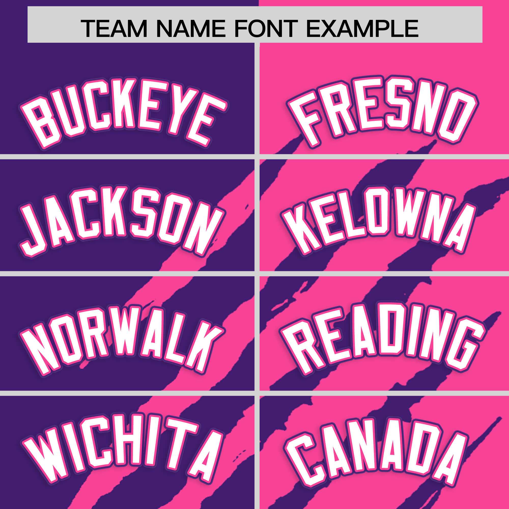 Custom Purple Pink Split Tiger Claw Scratch Pattern Baseball Jersey
