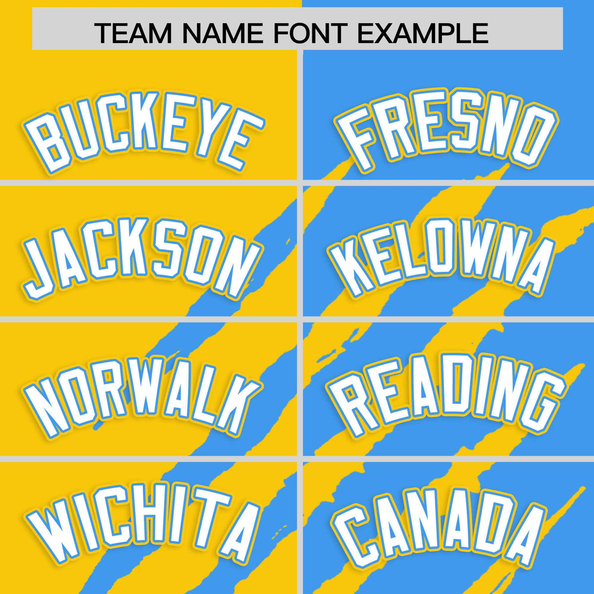 Custom Gold Powder Blue Split Tiger Claw Scratch Pattern Baseball Jersey