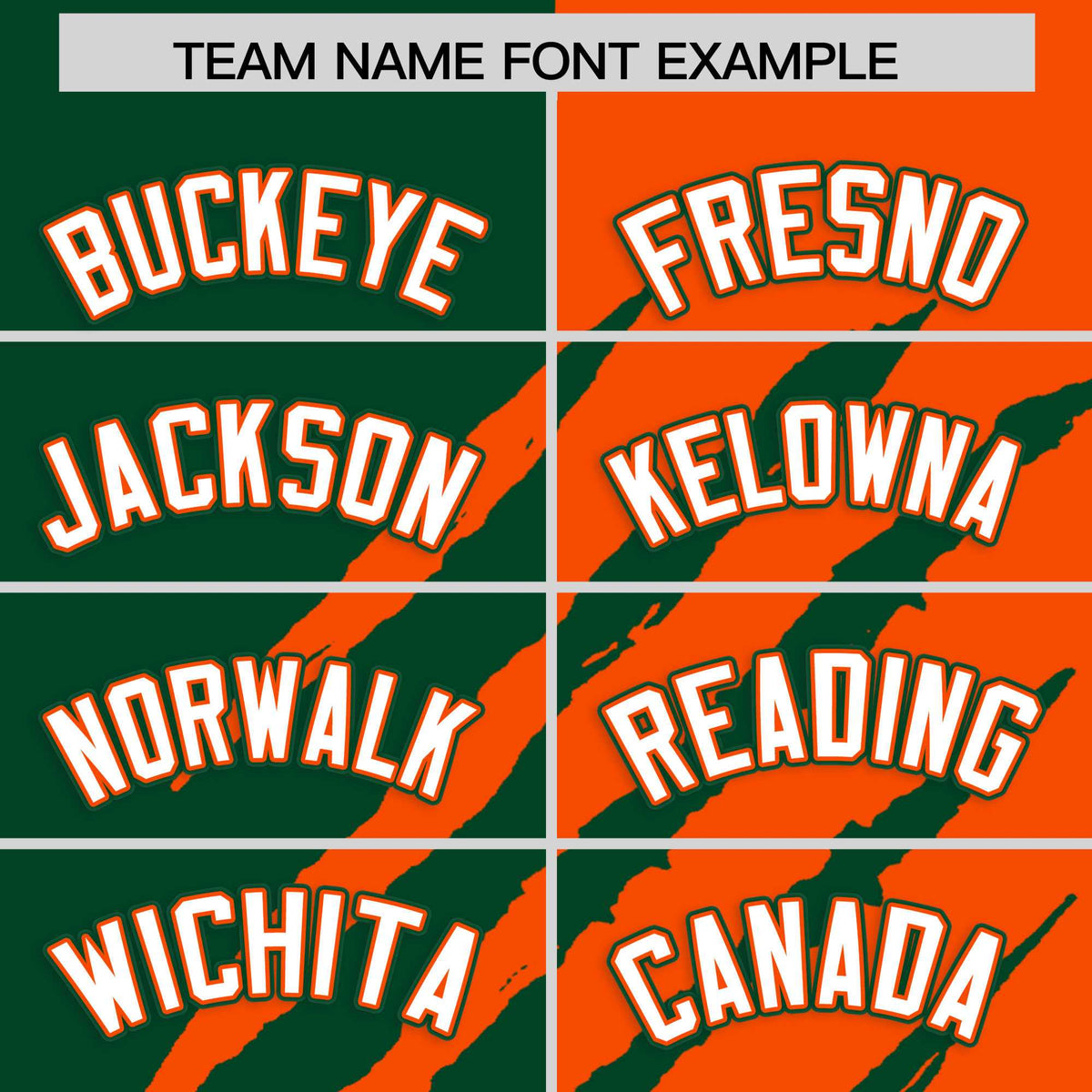 Custom Green Orange Split Tiger Claw Scratch Pattern Baseball Jersey