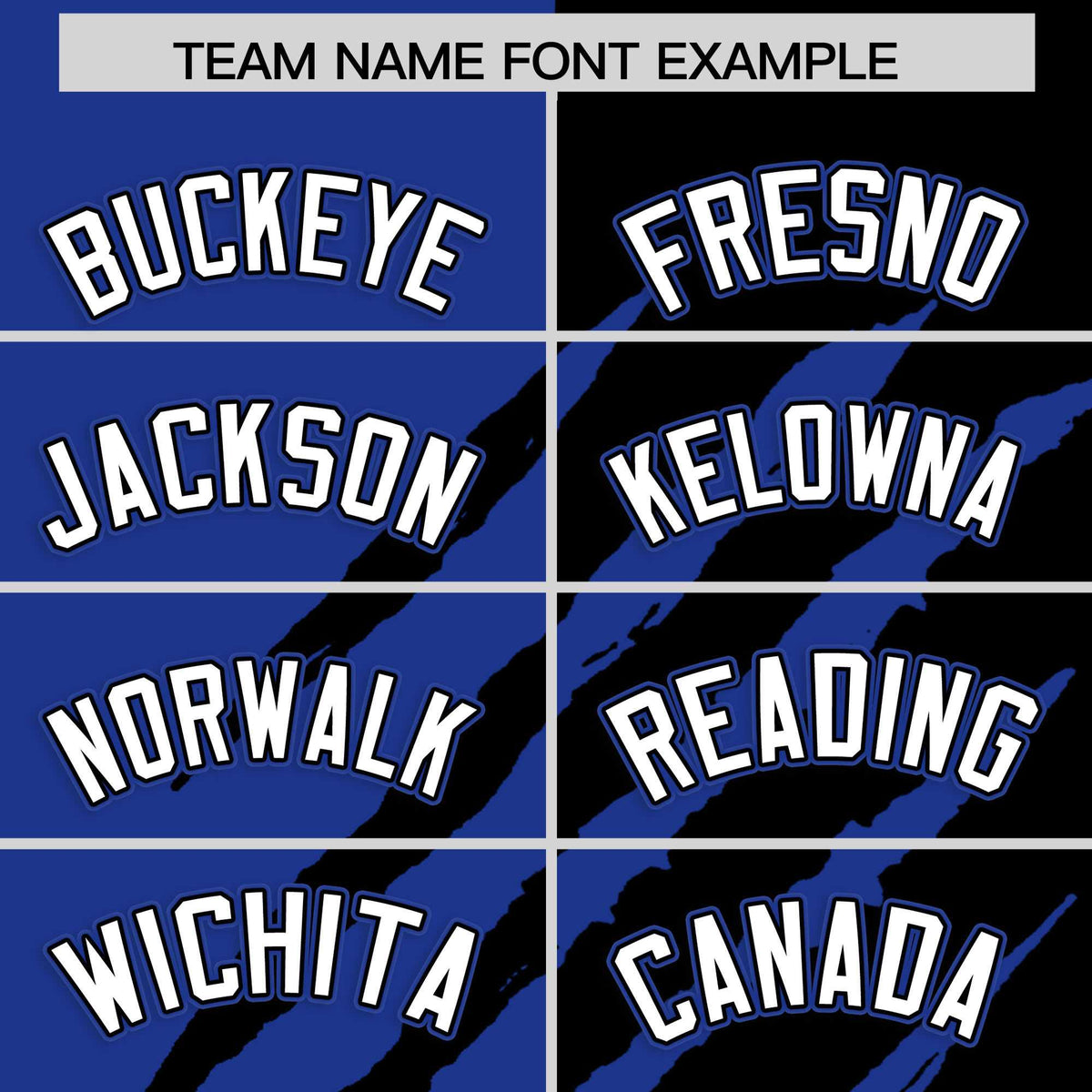 Custom Royal Blue Black Split Tiger Claw Scratch Pattern Baseball Jersey