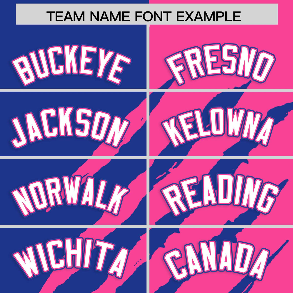 Custom Royal Blue Pink Split Tiger Claw Scratch Pattern Baseball Jersey