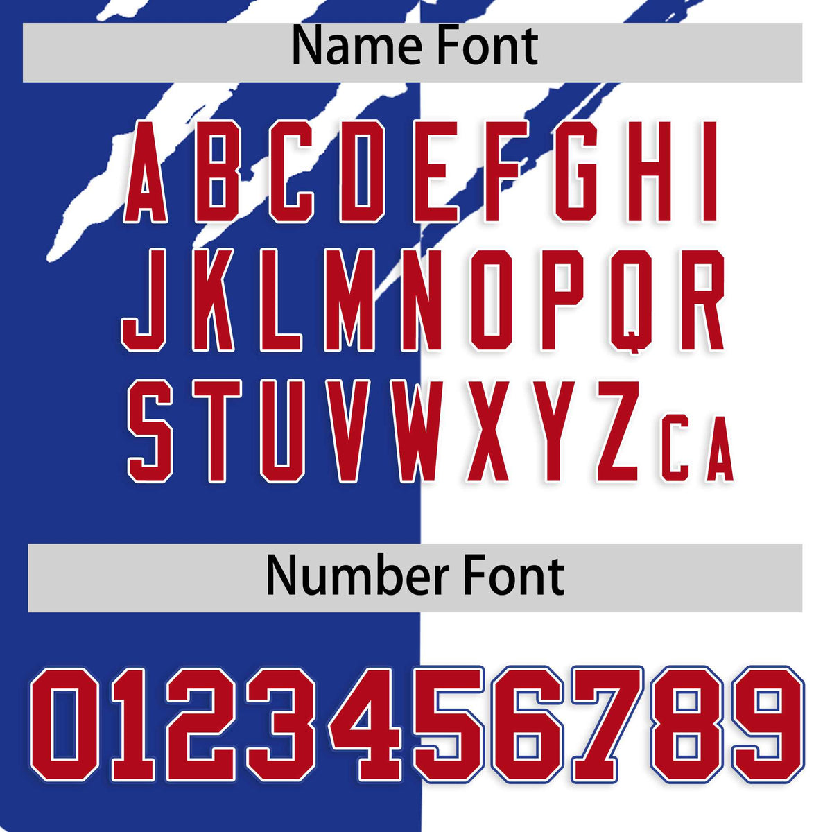 Custom Royal Blue White Split Tiger Claw Scratch Pattern Baseball Jersey