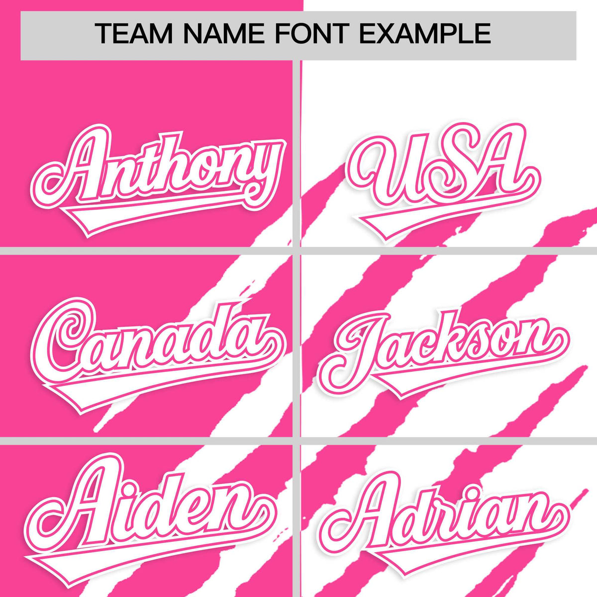 Custom Pink White Split Tiger Claw Scratch Pattern Baseball Jersey