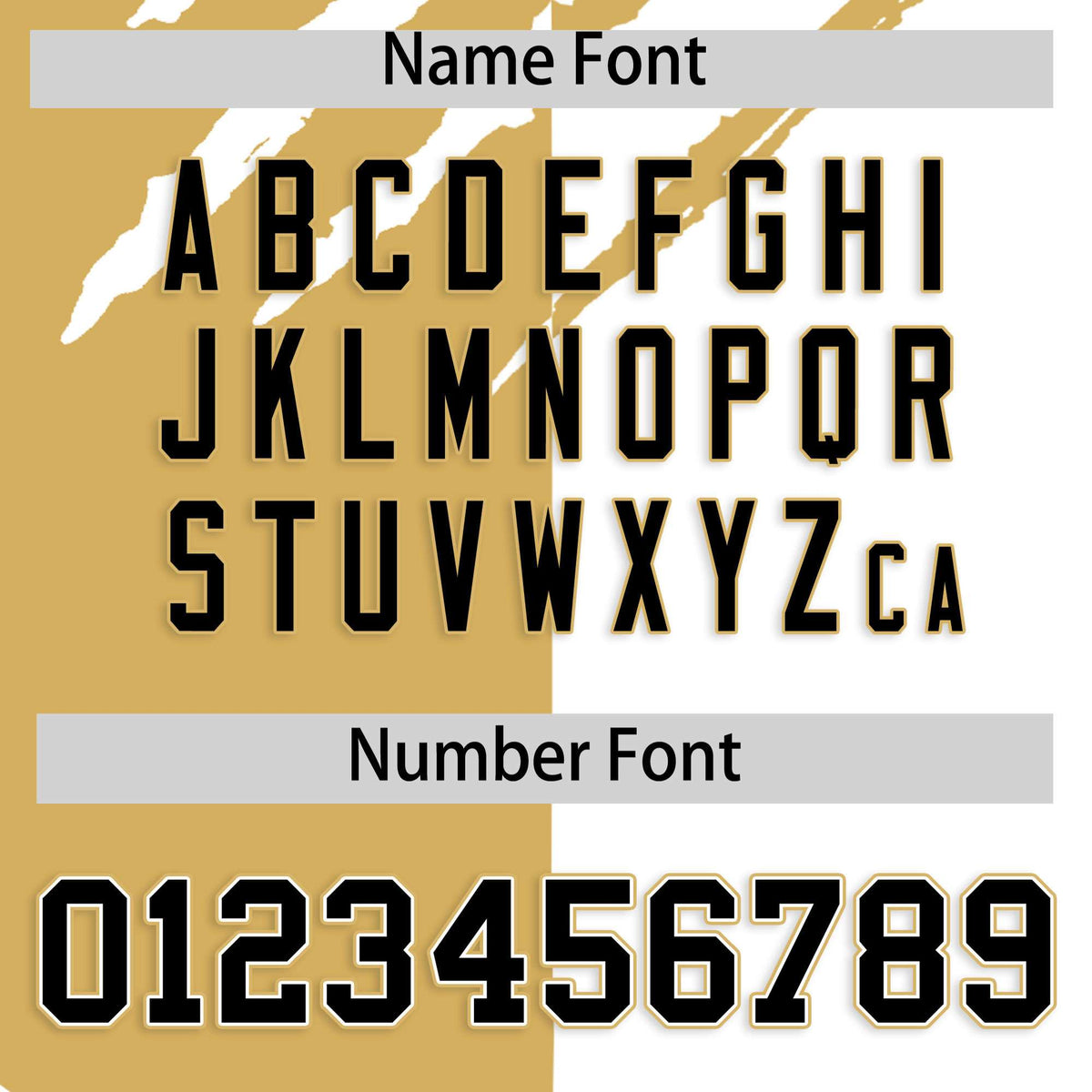 Custom Old Gold White Split Tiger Claw Scratch Pattern Baseball Jersey