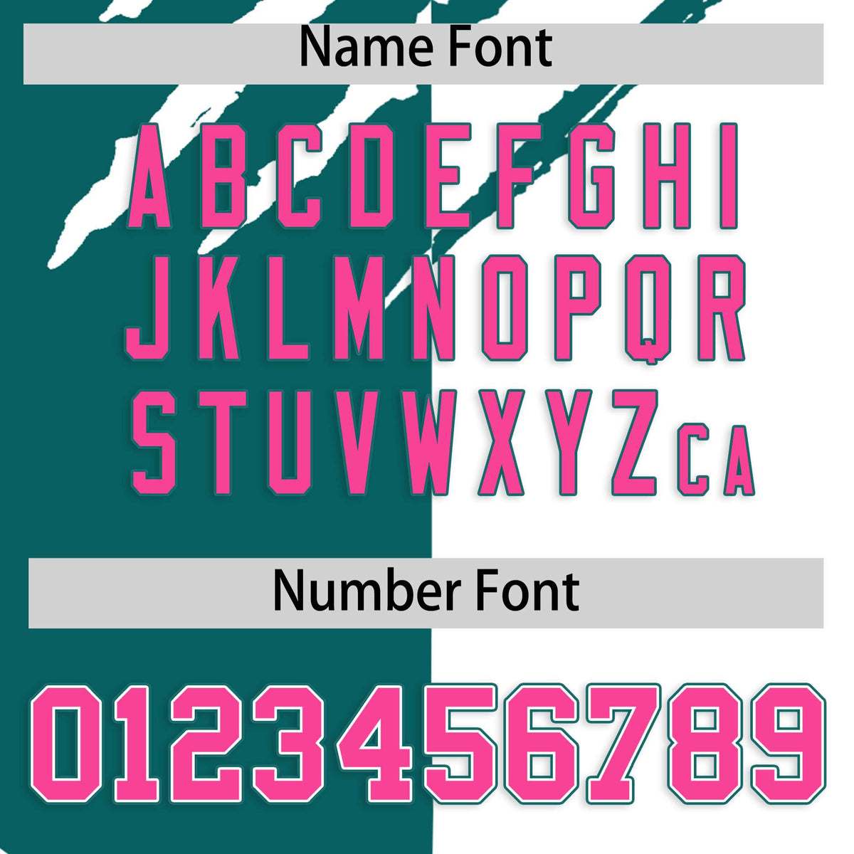 Custom Teal White Split Tiger Claw Scratch Pattern Baseball Jersey