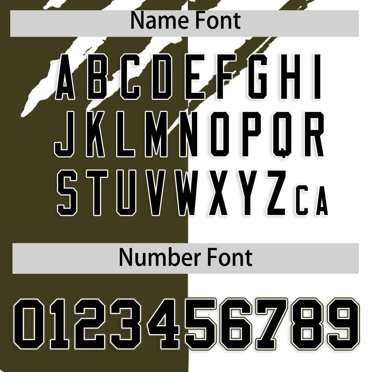 Custom Olive White Split Tiger Claw Scratch Pattern Baseball Jersey