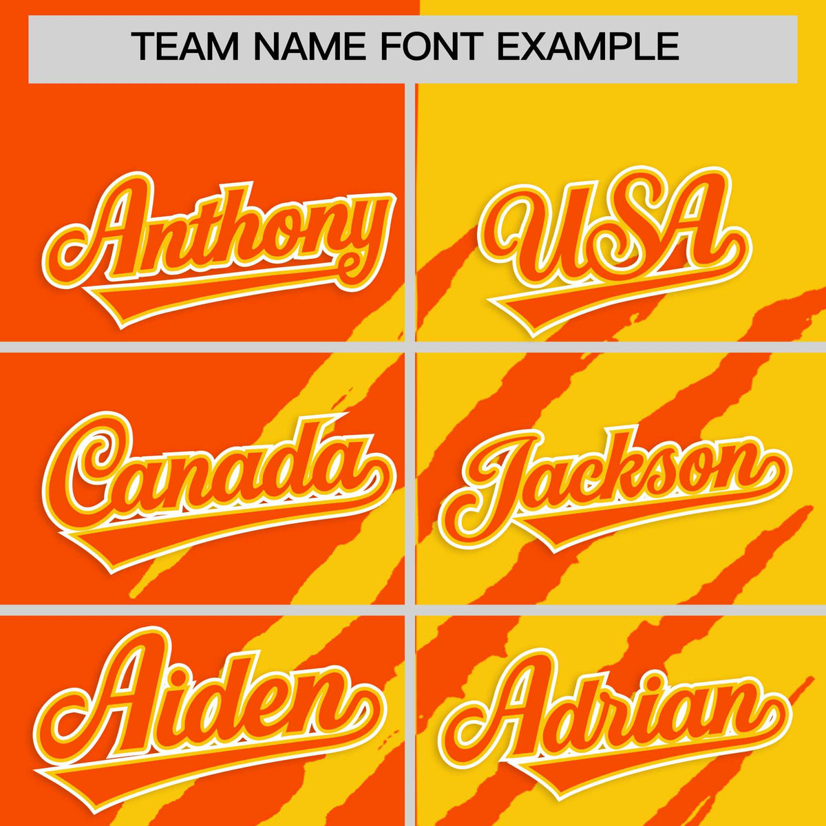 Custom Orange Gold Split Tiger Claw Scratch Pattern Baseball Jersey