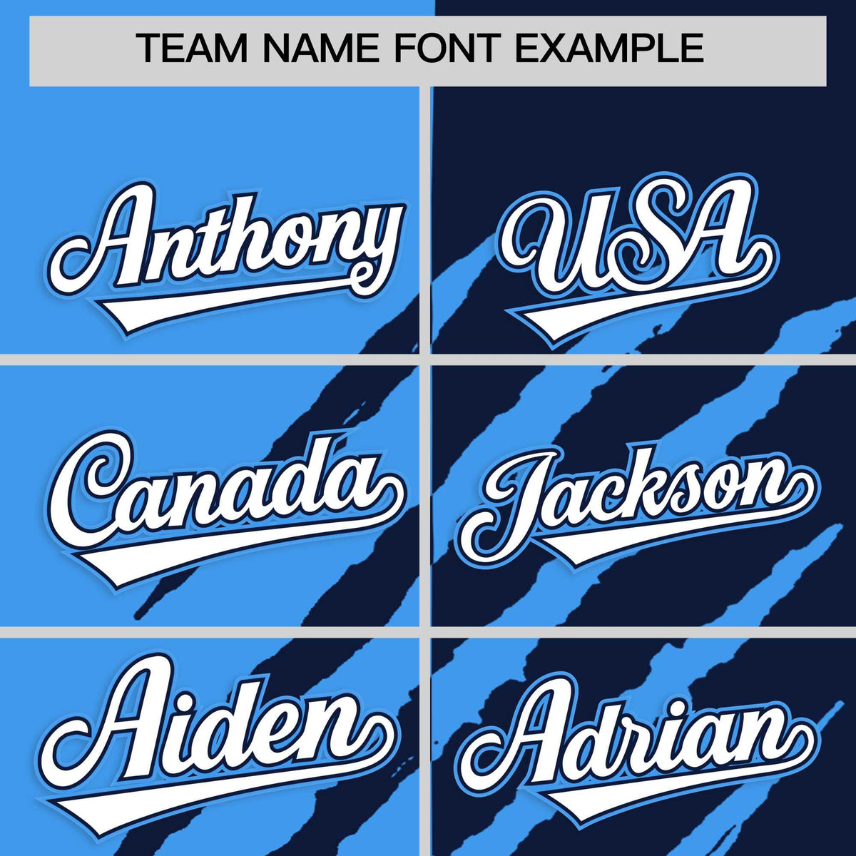 Custom Powder Blue Navy Split Tiger Claw Scratch Pattern Baseball Jersey