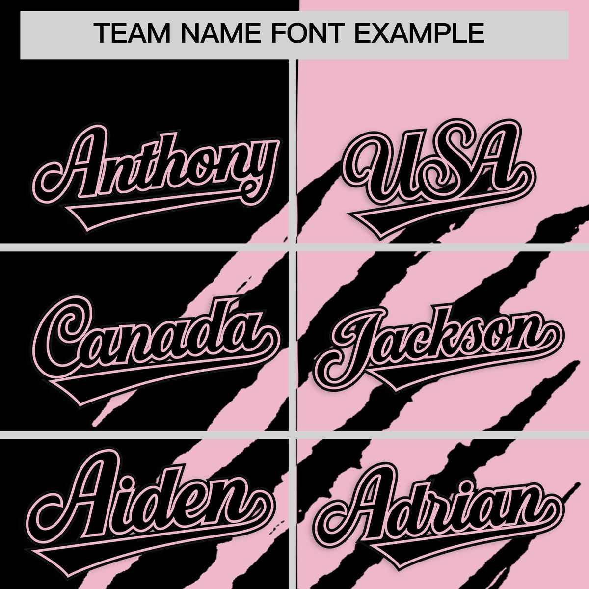 Custom Black Light Pink Split Tiger Claw Scratch Pattern Baseball Jersey