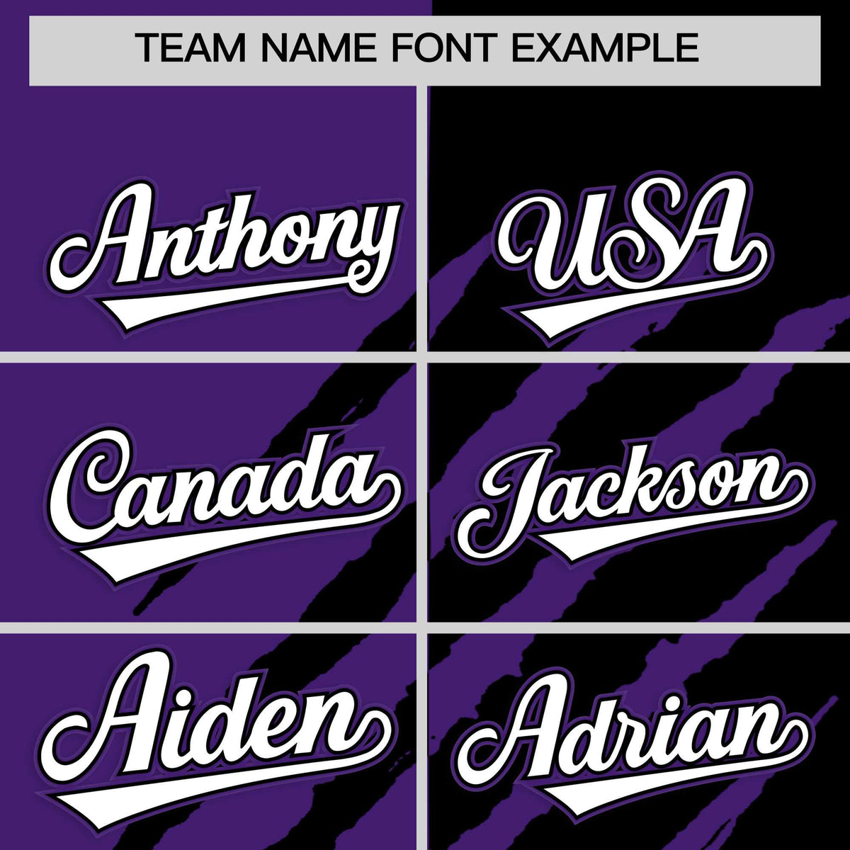 Custom Purple Black Split Tiger Claw Scratch Pattern Baseball Jersey