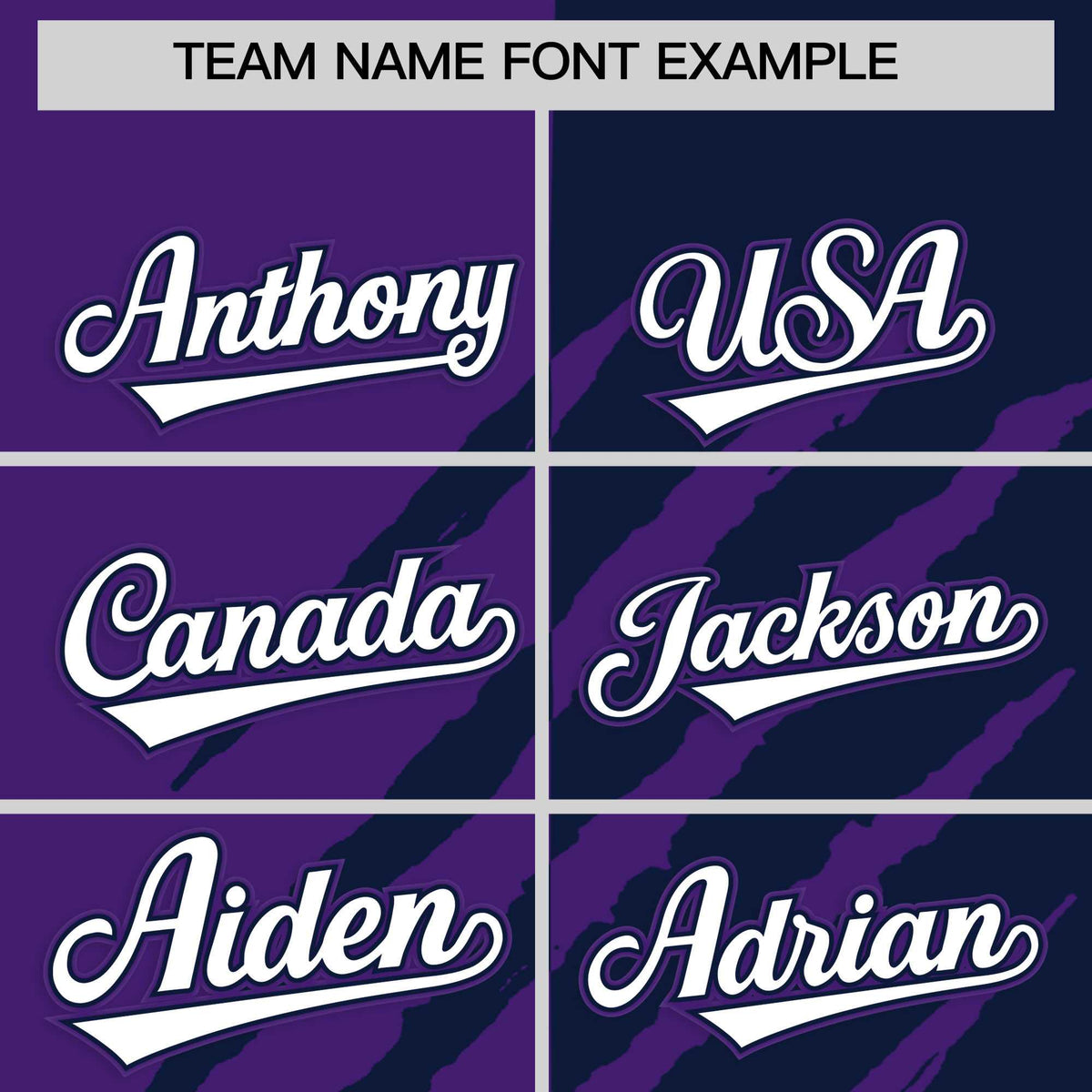 Custom Purple Navy Split Tiger Claw Scratch Pattern Baseball Jersey