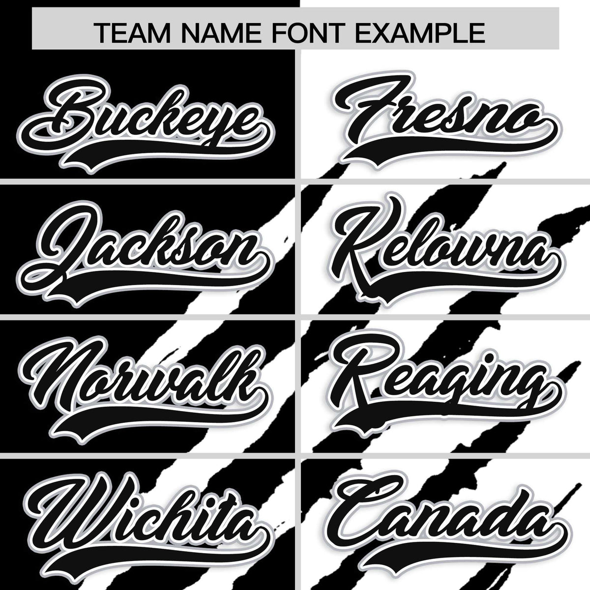 Custom Black White Split Tiger Claw Scratch Pattern Baseball Jersey