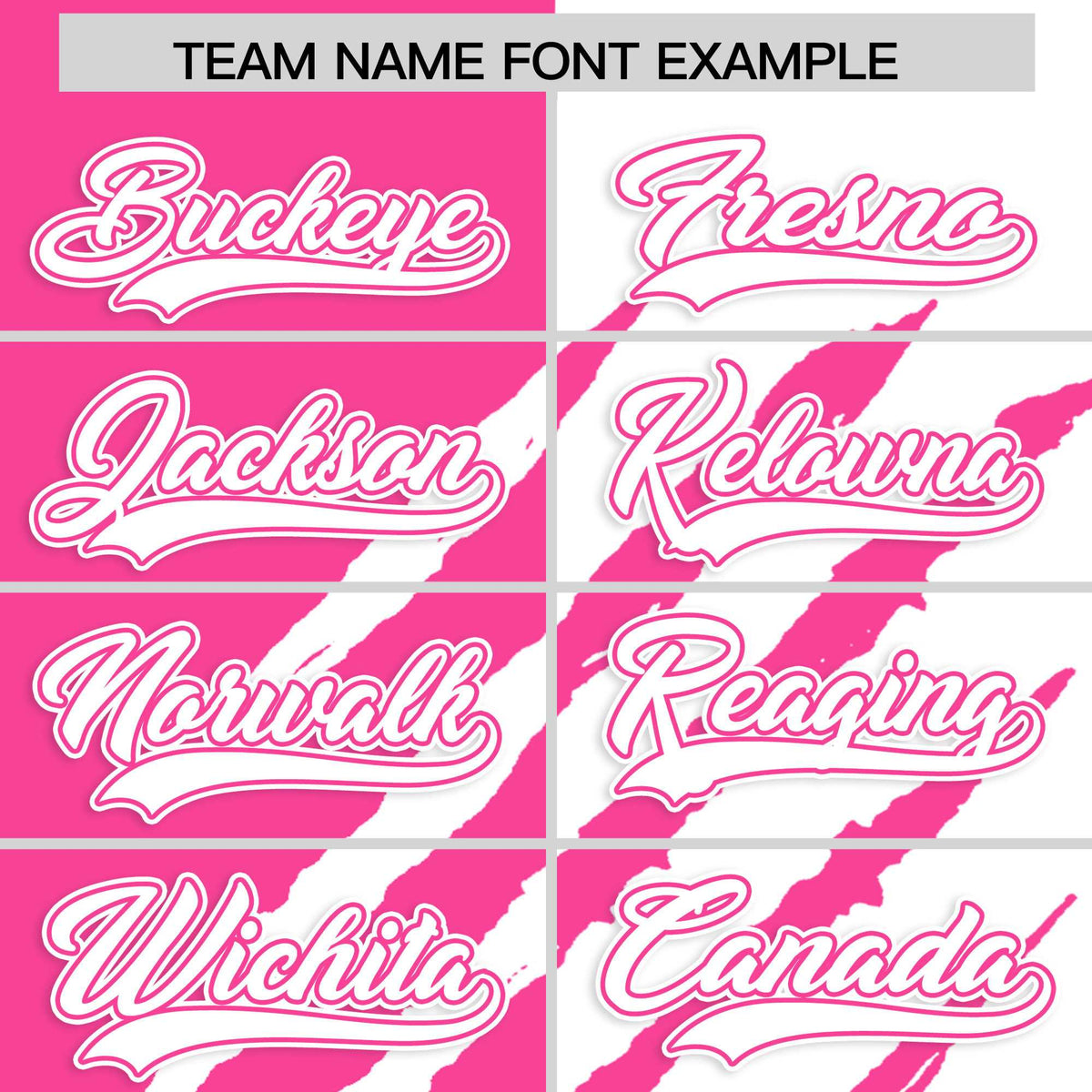 Custom Pink White Split Tiger Claw Scratch Pattern Baseball Jersey