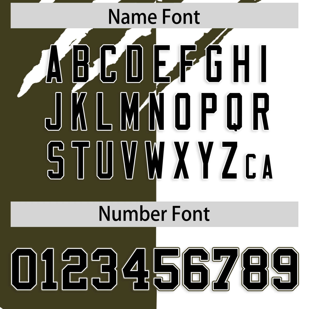 Custom Olive White Split Tiger Claw Scratch Pattern Baseball Jersey