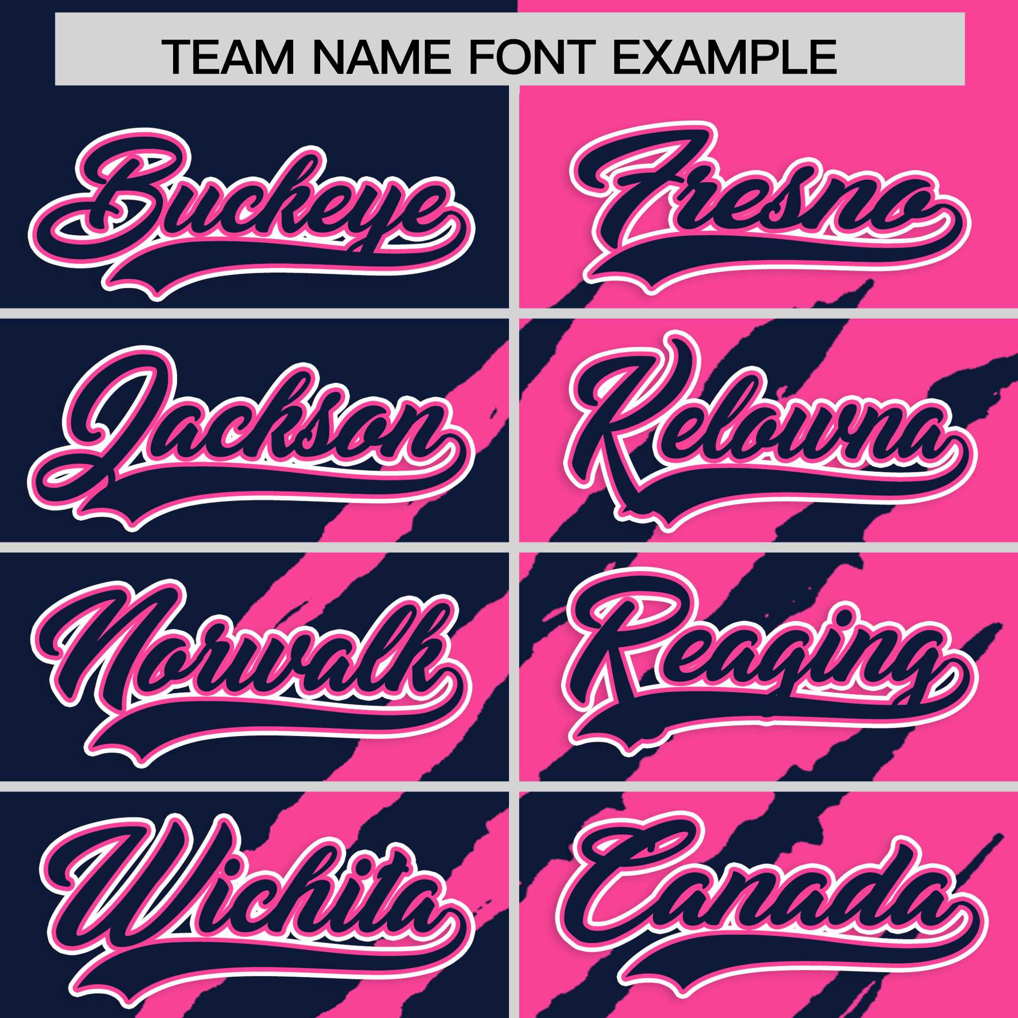 Custom Navy Pink Split Tiger Claw Scratch Pattern Baseball Jersey