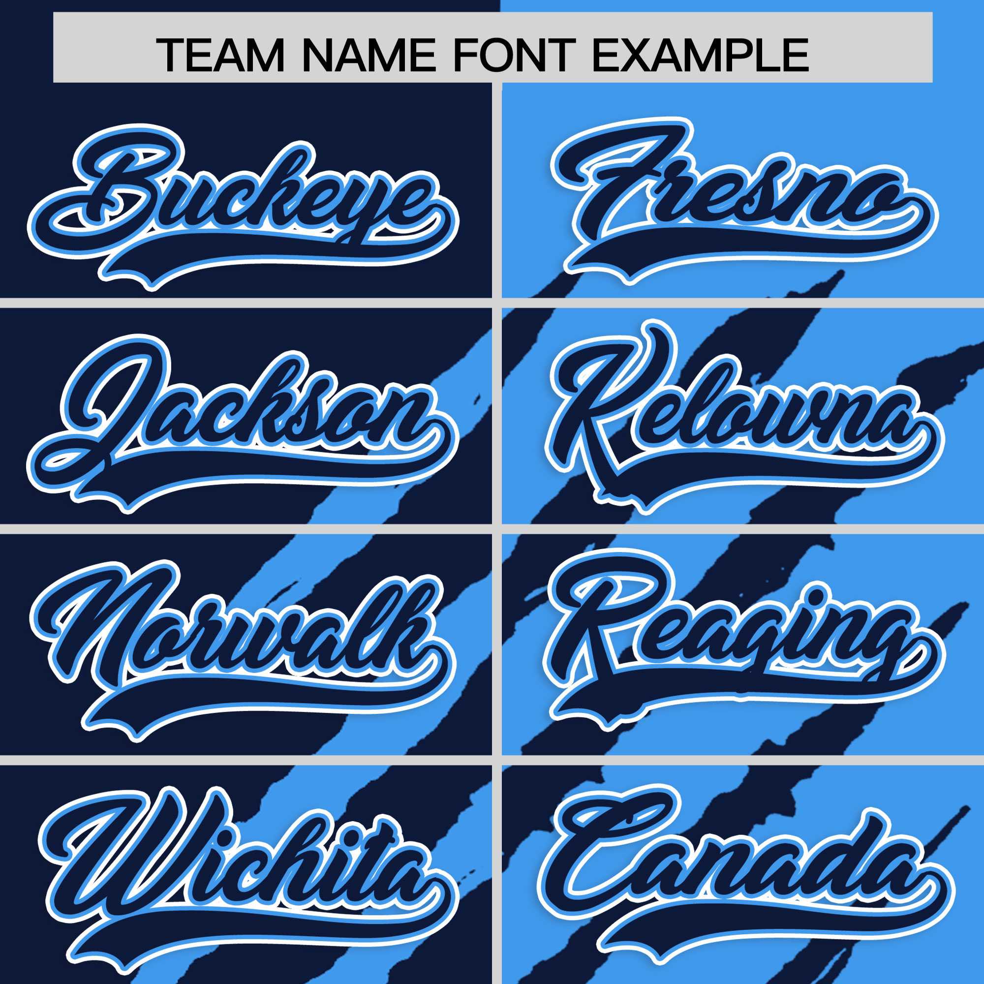 Custom Navy Powder Blue Split Tiger Claw Scratch Pattern Baseball Jersey