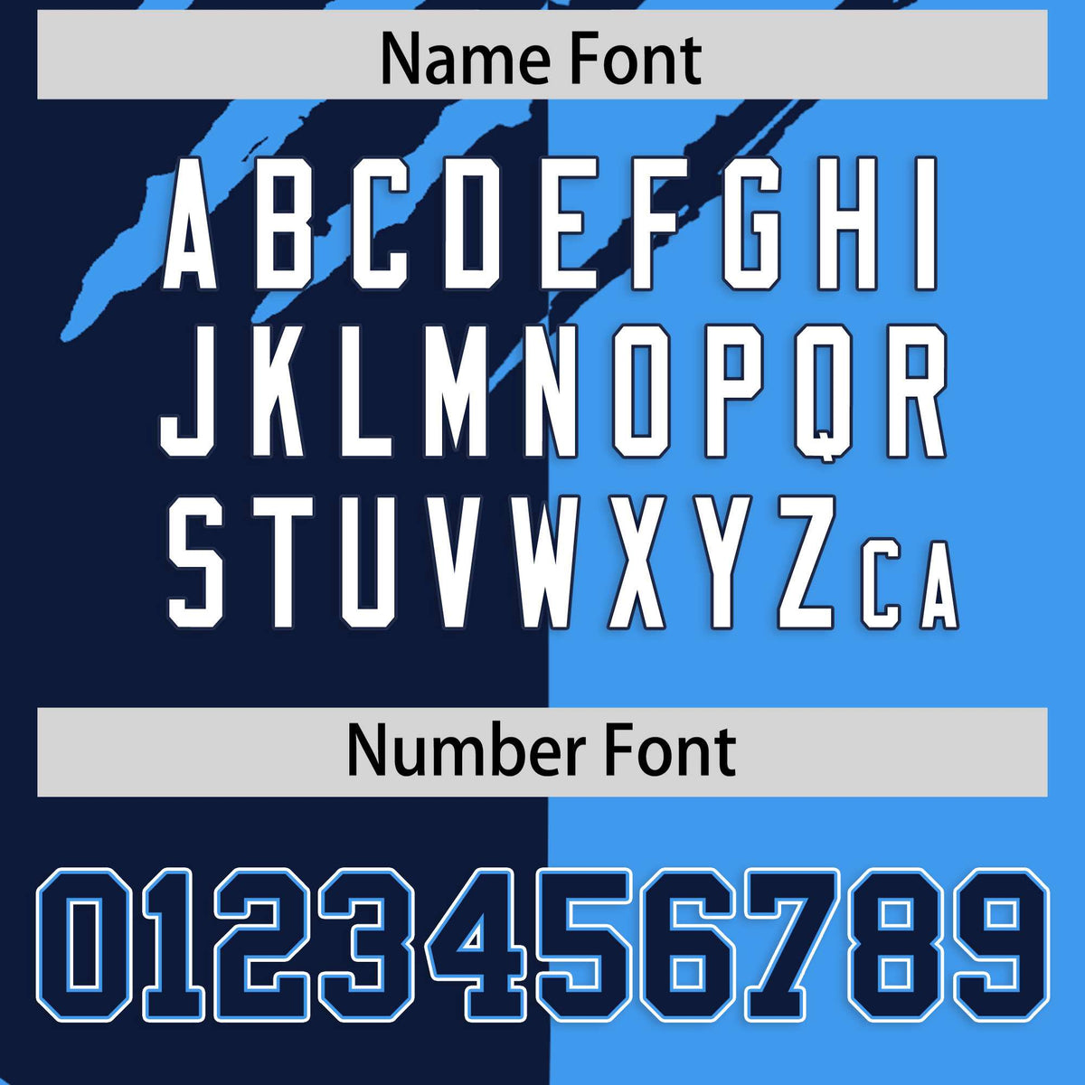 Custom Navy Powder Blue Split Tiger Claw Scratch Pattern Baseball Jersey